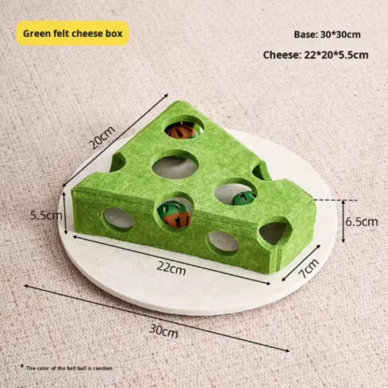 Interactive Cat Toy Maze Game Teasing Kitten Pet Puzzle with Bell Balls Funny Dig Hole Box Felt Tunnel Self-Entertaining Tool