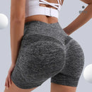 CZGUKE Women High Waist Workout Shorts Butt Lifting Tummy Control Ruched Booty Smile Yoga Short Pant