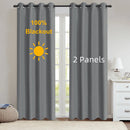 2pcs Modern 100% Blackout Curtain with Coated Lining, Curains for Bedroom, Living Room, Dining Room, Bathroom, Home Decor