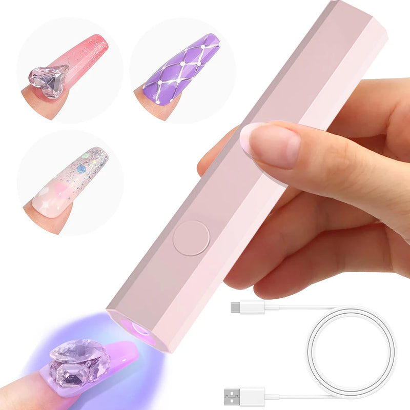 Convenient Handheld Mini UV Light Cure Nails Lamp for Gel Nails LED Nail Lamp for Gel Polish Manicure Nail Dryer for Fast Curing