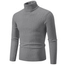2025 New Men's High Neck Sweater Solid Color Pullover Knitted Warm Casual Turtleneck Sweatwear Woolen Mens Winter Outdoor Tops