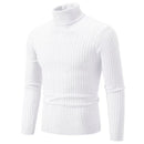 2025 New Men's High Neck Sweater Solid Color Pullover Knitted Warm Casual Turtleneck Sweatwear Woolen Mens Winter Outdoor Tops