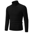 2025 New Men's High Neck Sweater Solid Color Pullover Knitted Warm Casual Turtleneck Sweatwear Woolen Mens Winter Outdoor Tops