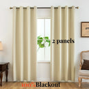 2pcs Modern 100% Blackout Curtain with Coated Lining, Curains for Bedroom, Living Room, Dining Room, Bathroom, Home Decor