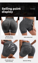 CZGUKE Women High Waist Workout Shorts Butt Lifting Tummy Control Ruched Booty Smile Yoga Short Pant