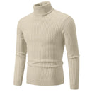 2025 New Men's High Neck Sweater Solid Color Pullover Knitted Warm Casual Turtleneck Sweatwear Woolen Mens Winter Outdoor Tops