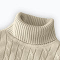 2025 New Men's High Neck Sweater Solid Color Pullover Knitted Warm Casual Turtleneck Sweatwear Woolen Mens Winter Outdoor Tops