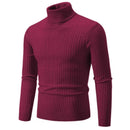 2025 New Men's High Neck Sweater Solid Color Pullover Knitted Warm Casual Turtleneck Sweatwear Woolen Mens Winter Outdoor Tops