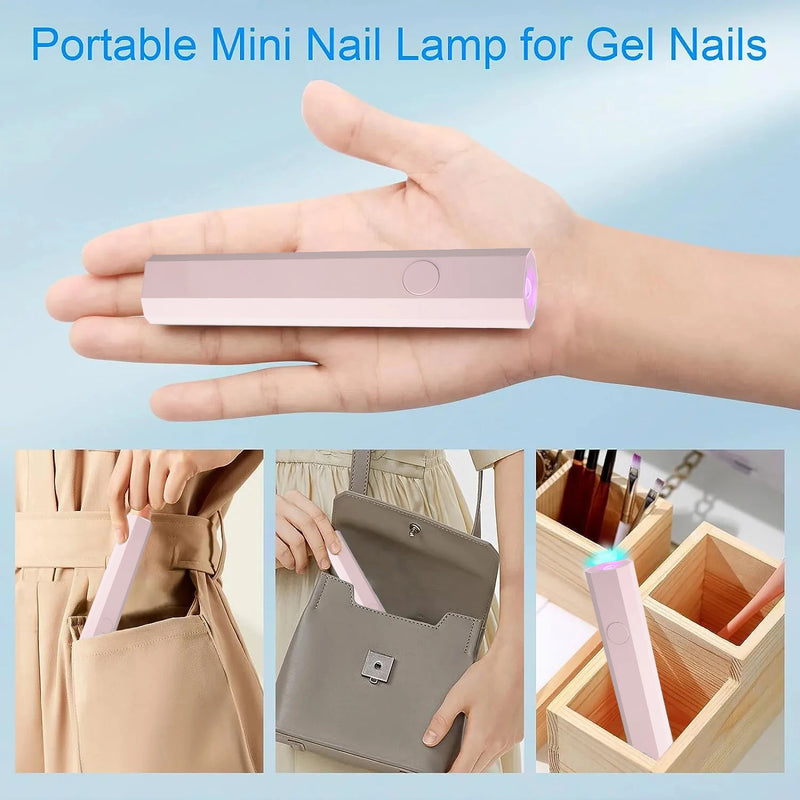 Convenient Handheld Mini UV Light Cure Nails Lamp for Gel Nails LED Nail Lamp for Gel Polish Manicure Nail Dryer for Fast Curing