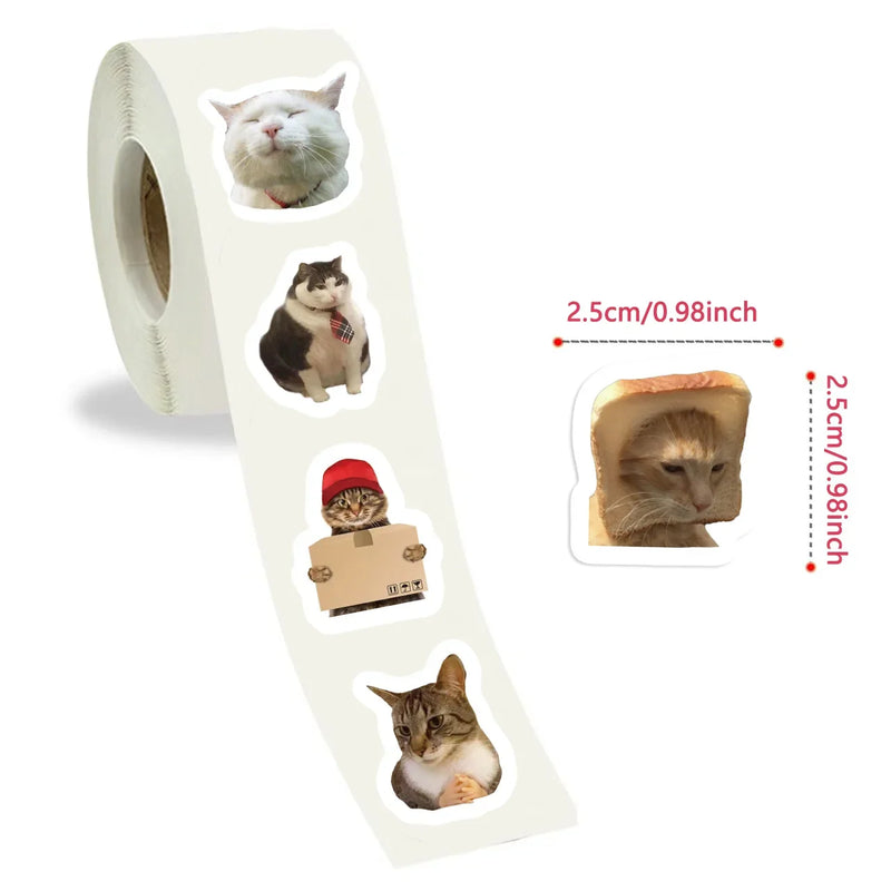 500PCs/Roll Cartoon Cat Stickers School Reward Stickers Classroom Decoration Encouragement Sticker for Student Teacher Gift