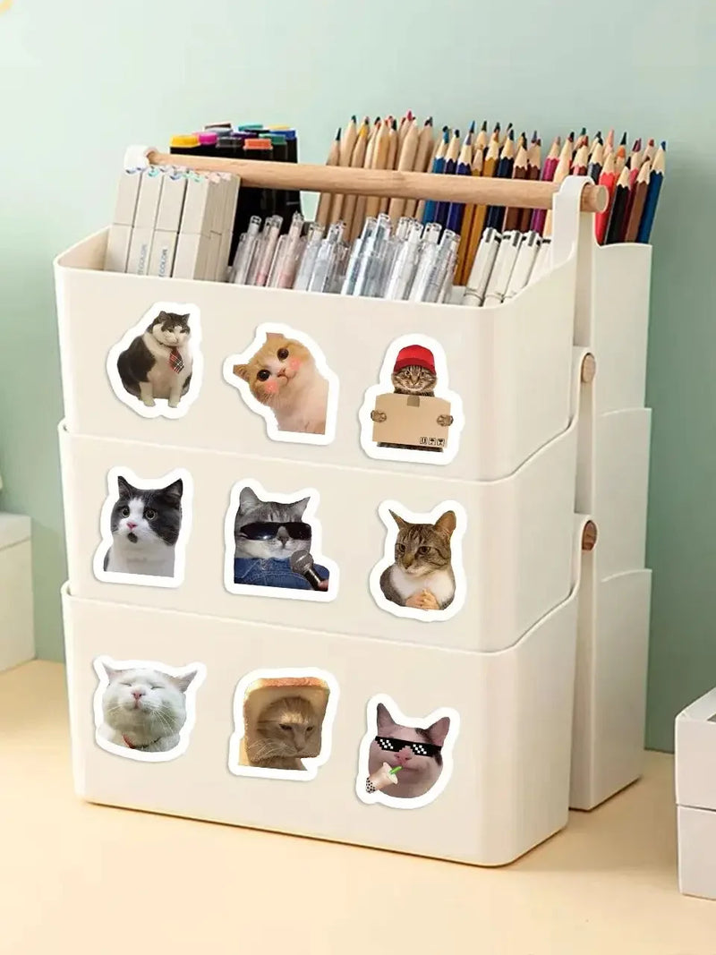 500PCs/Roll Cartoon Cat Stickers School Reward Stickers Classroom Decoration Encouragement Sticker for Student Teacher Gift