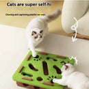Interactive Cat Toy Maze Game Teasing Kitten Pet Puzzle with Bell Balls Funny Dig Hole Box Felt Tunnel Self-Entertaining Tool