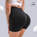 CZGUKE Women High Waist Workout Shorts Butt Lifting Tummy Control Ruched Booty Smile Yoga Short Pant
