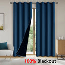 2pcs Modern 100% Blackout Curtain with Coated Lining, Curains for Bedroom, Living Room, Dining Room, Bathroom, Home Decor